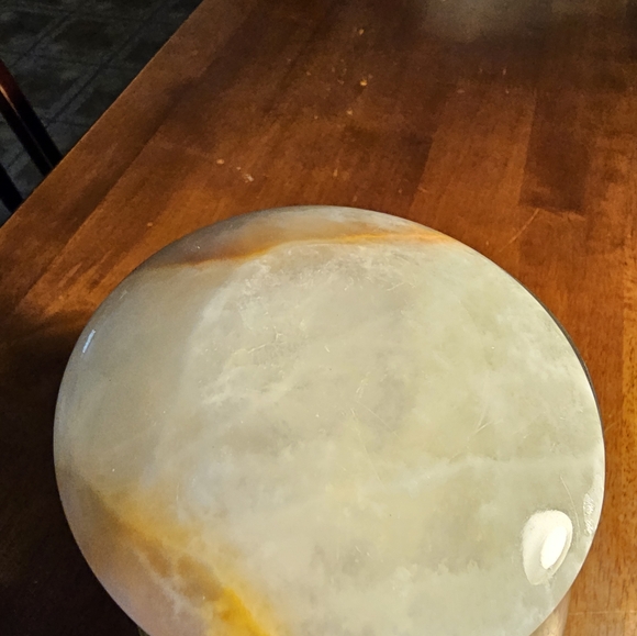 Vintage Clear Glass Jar marble lid with rock Confetti and gems - Picture 4 of 5